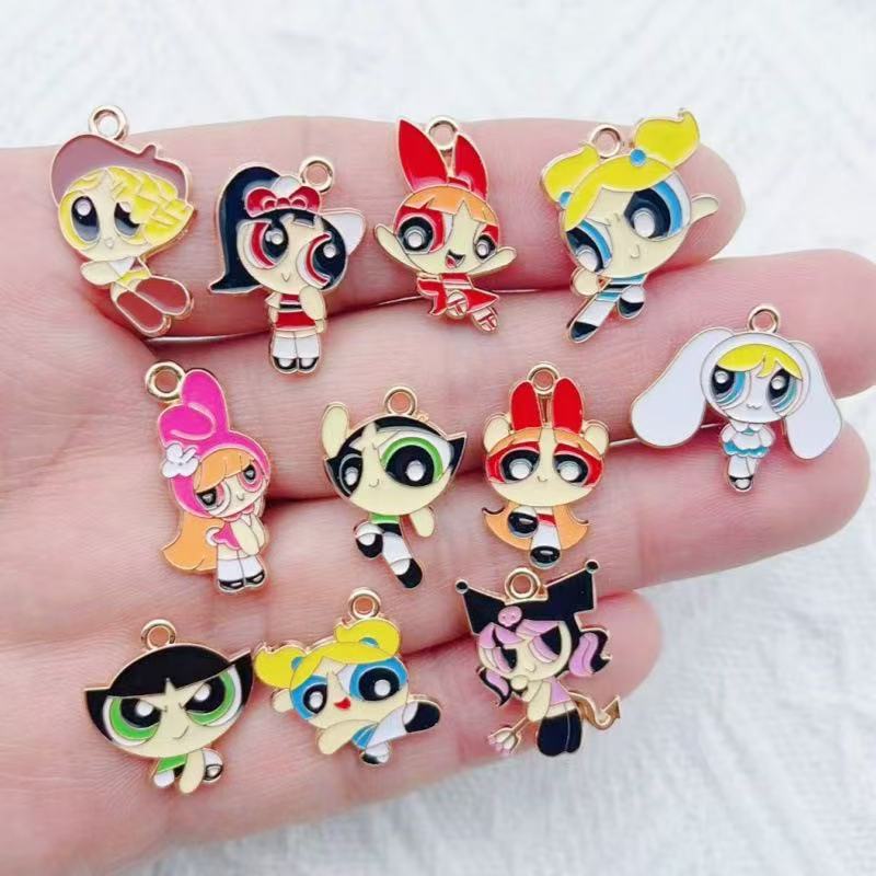Jewelry Making Party - 10 stuks legering olie-druppelende cartoon meisje