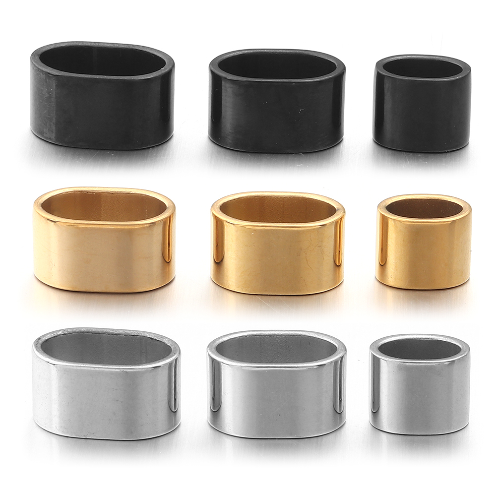 Jewelry Making Pieces - 6 stuks platte roestvrijstalen buis schuifkralen
