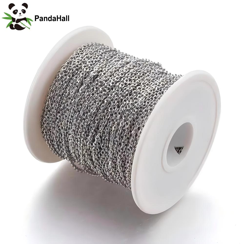 Chain Roll Cable - PandaHall 50m/rol RVS Kabelkettingen Gesoldeerde Schakels