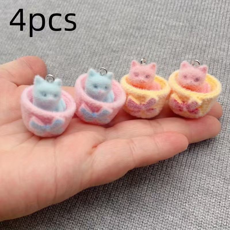 4 stuks 3D pluche hars kattenh - Jewelry Making Party recensie en prijs