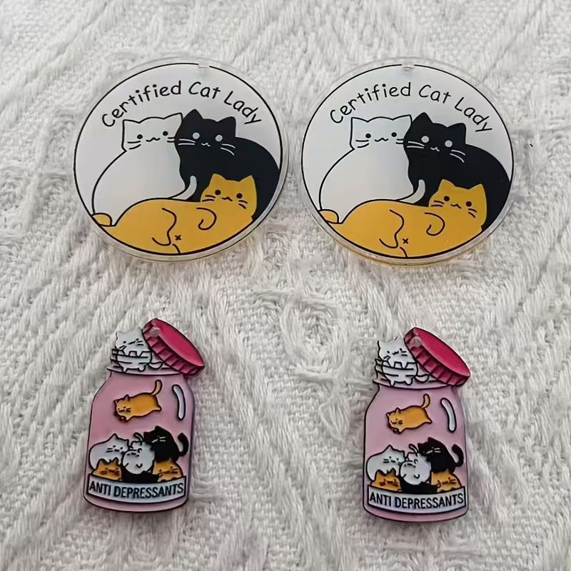 10 stuks acryl schattige katte - Jewelry Making Party recensie en prijs