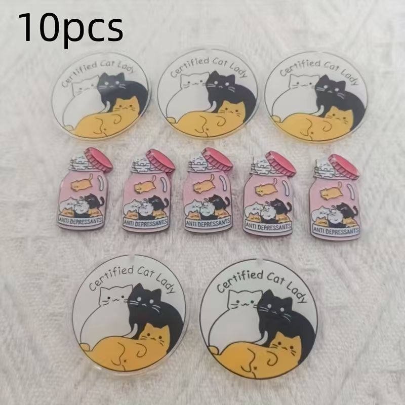 10 stuks acryl schattige katte - Jewelry Making Party recensie en prijs