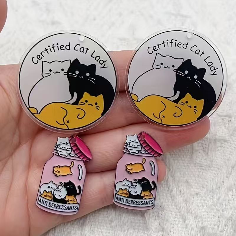 10 stuks acryl schattige katte - Jewelry Making Party recensie en prijs
