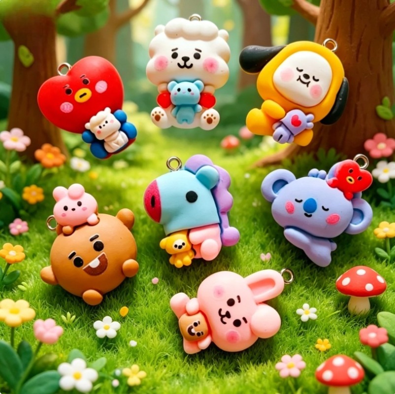7 stks BT21 Hars Cartoon Charm - Jewelry Making Ideas recensie en prijs