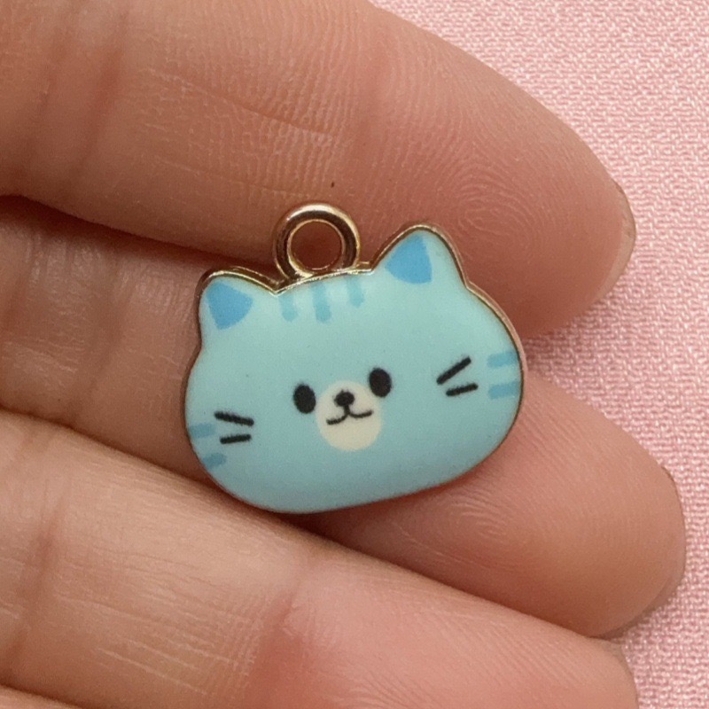 12 stuks bedrukte kattenkop le - Jewelry Making Party recensie en prijs